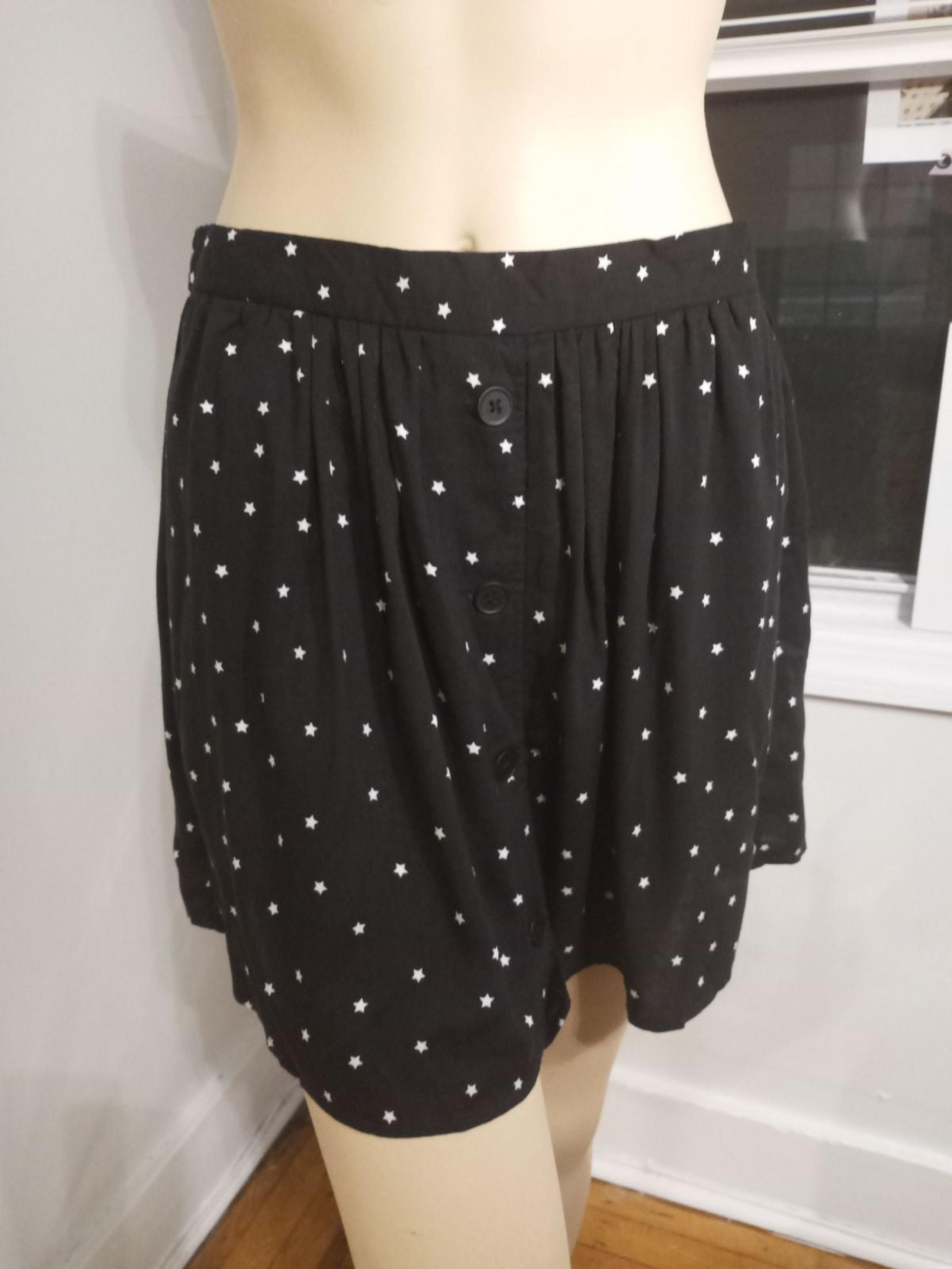 MNG Casual Black skater skirt with stars