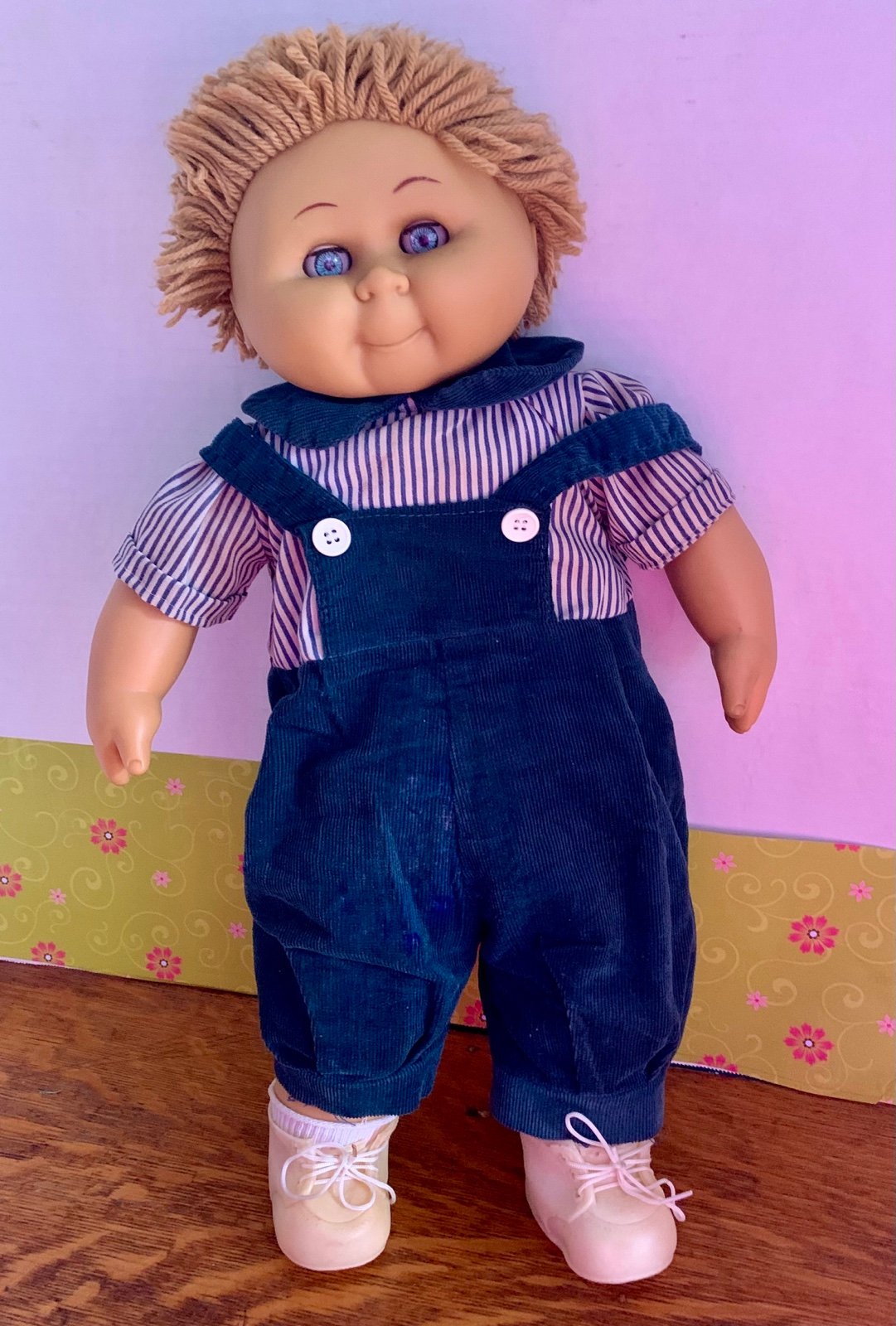 Vintage 1980's David Craft Doll 20 Boy Blue Eyes & Lt Brown Hair, w/Outfit