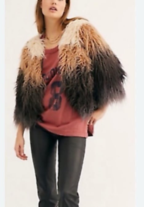 nwt free people terra ombré shag coat