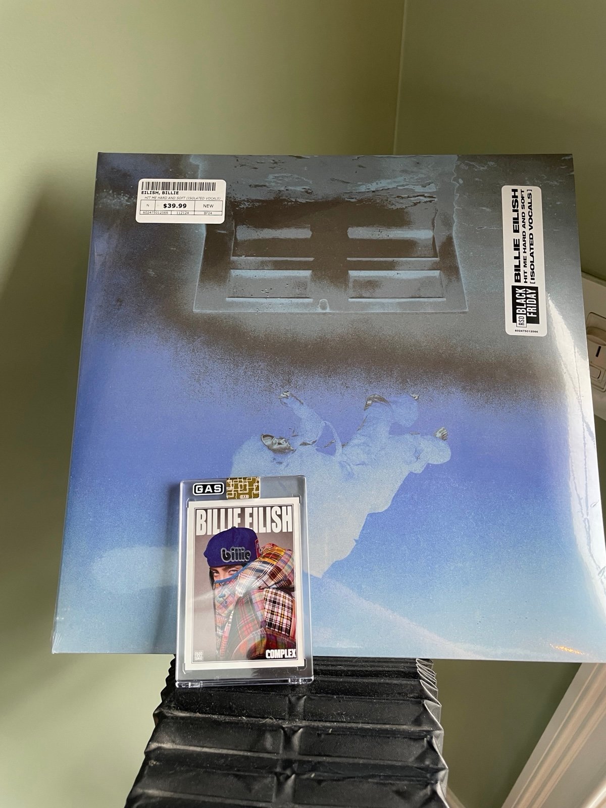 Billie Eilish complex card and isolated vocals vinyl