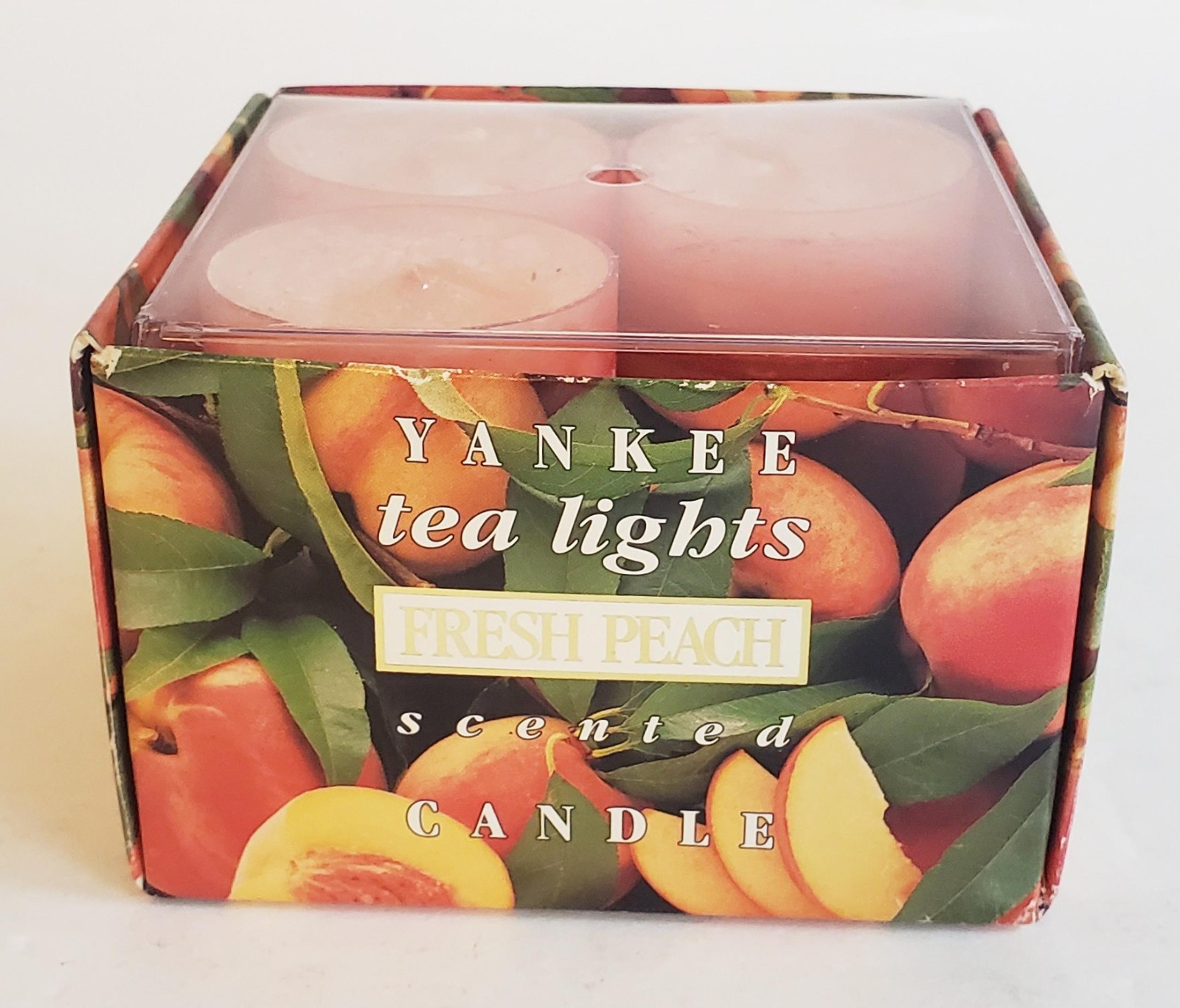 Retired Yankee Candle Tealight FRESH PEACH -  (11) Vtg Tea Lights (1 missing)