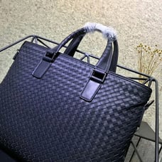 Men's bag leather woven portable briefcase business casual simple and generous