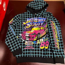 Adidas Mens Black Jeremy Scott Rally Long Sleeve Hooded Sweatshirt Size Medium
