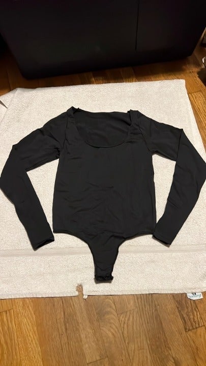Skims Essential long sleeve scoop neck bodysuit