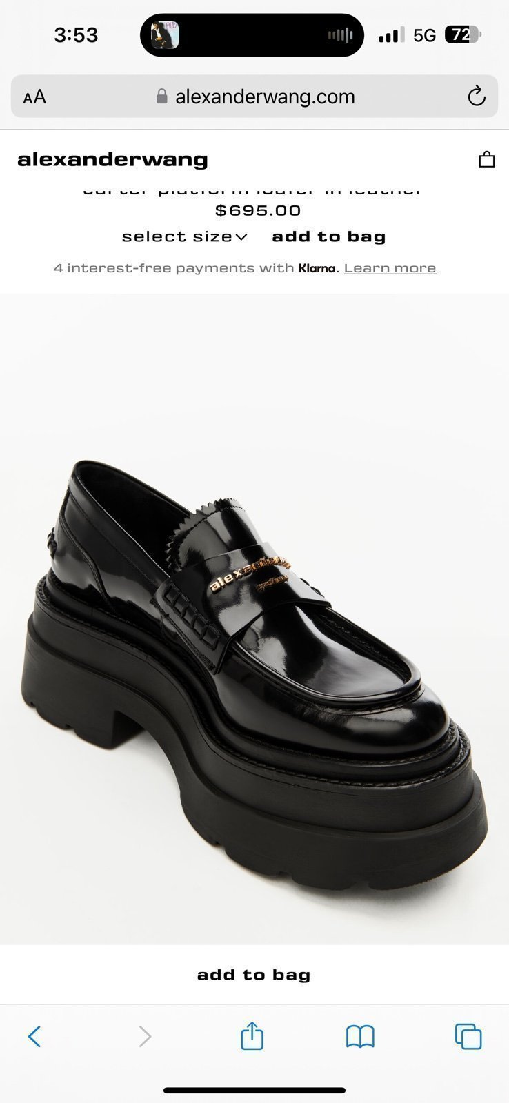 Alexander wang wedge loafers 39m
