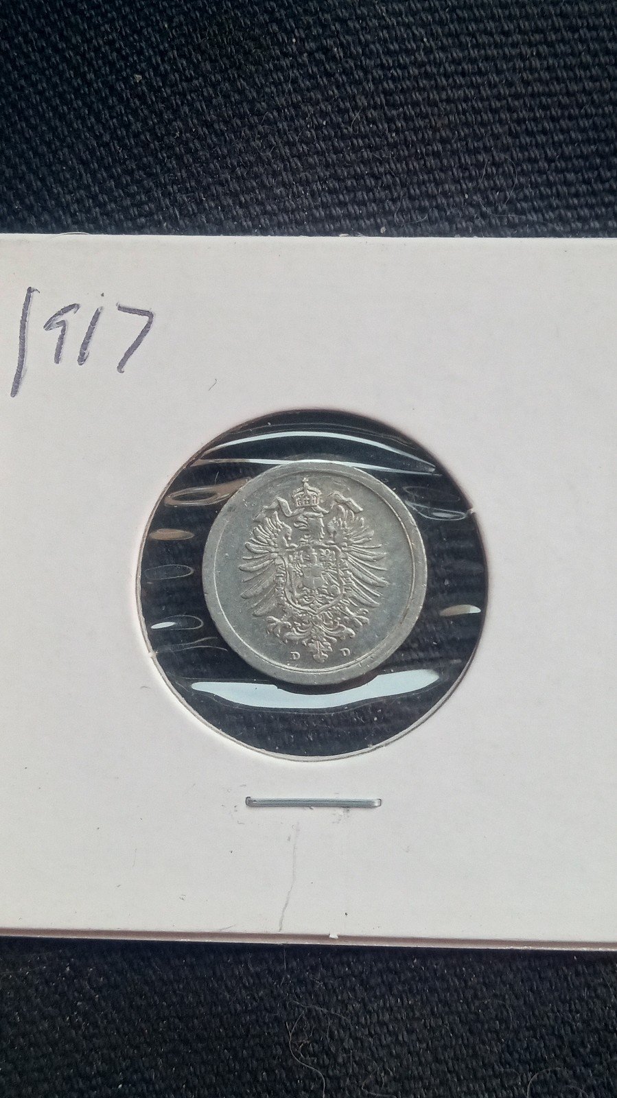 1917 silver 1 pfenning coin