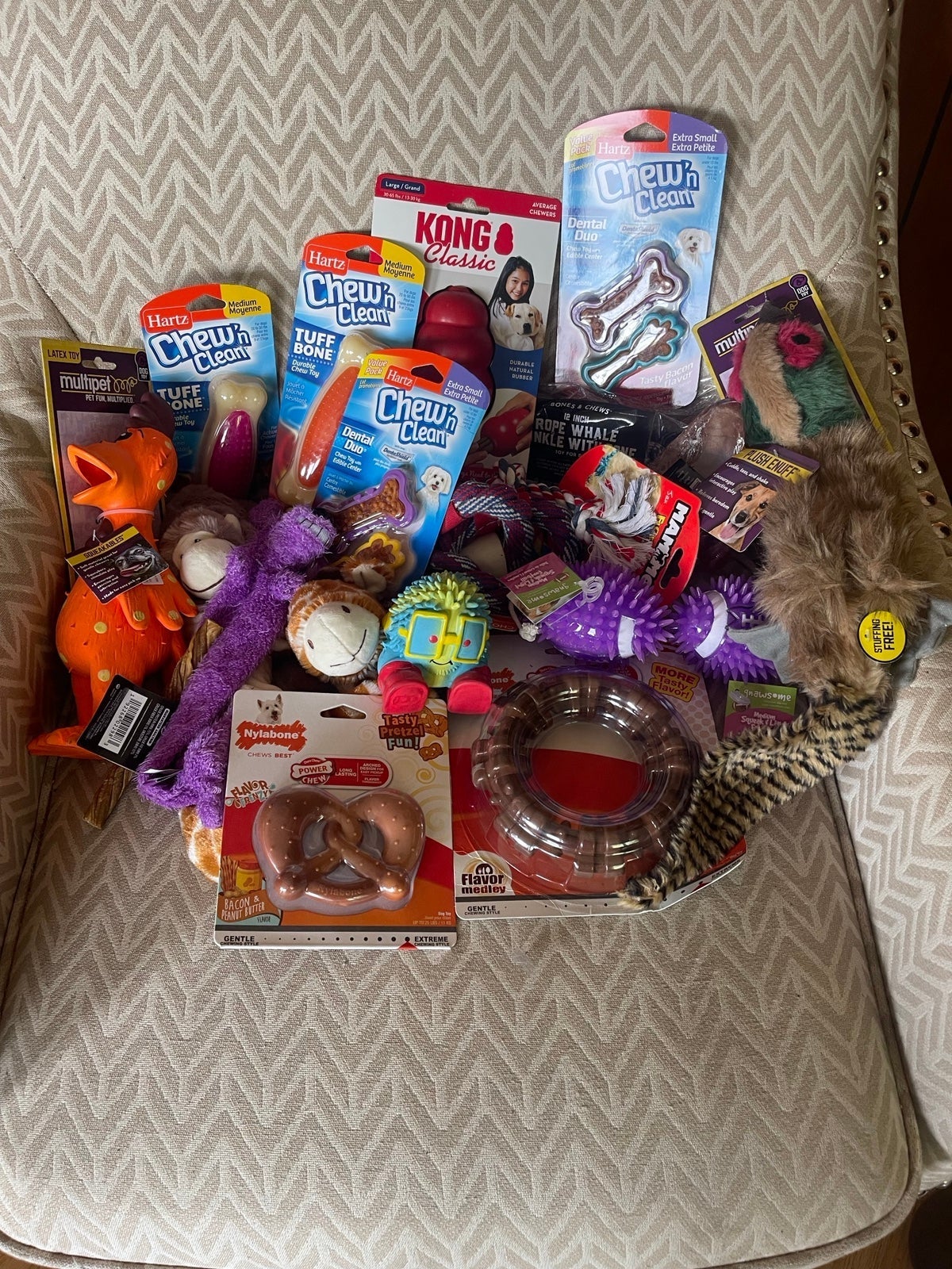 LOT of dog toys