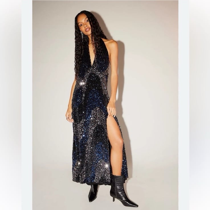 Free People Shiny Maxi Dresses Mercari