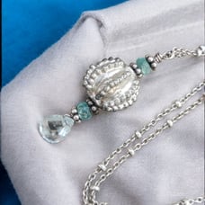Sterling silver aquamarine gemstone necklace