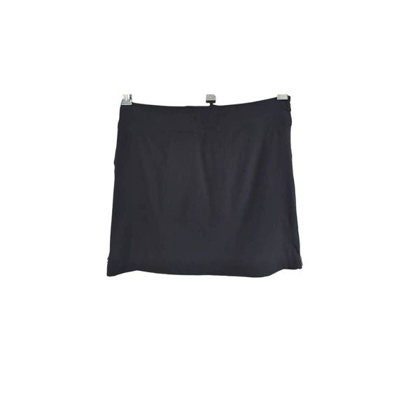 Athleta Women's 6 Flat Front Athletic Skirt Skort Black With Zip Pockets Golf