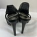 DVF Diane von Fürstenberg | Women’s 6M Black Laser Cut Out Slingback Heels Iris