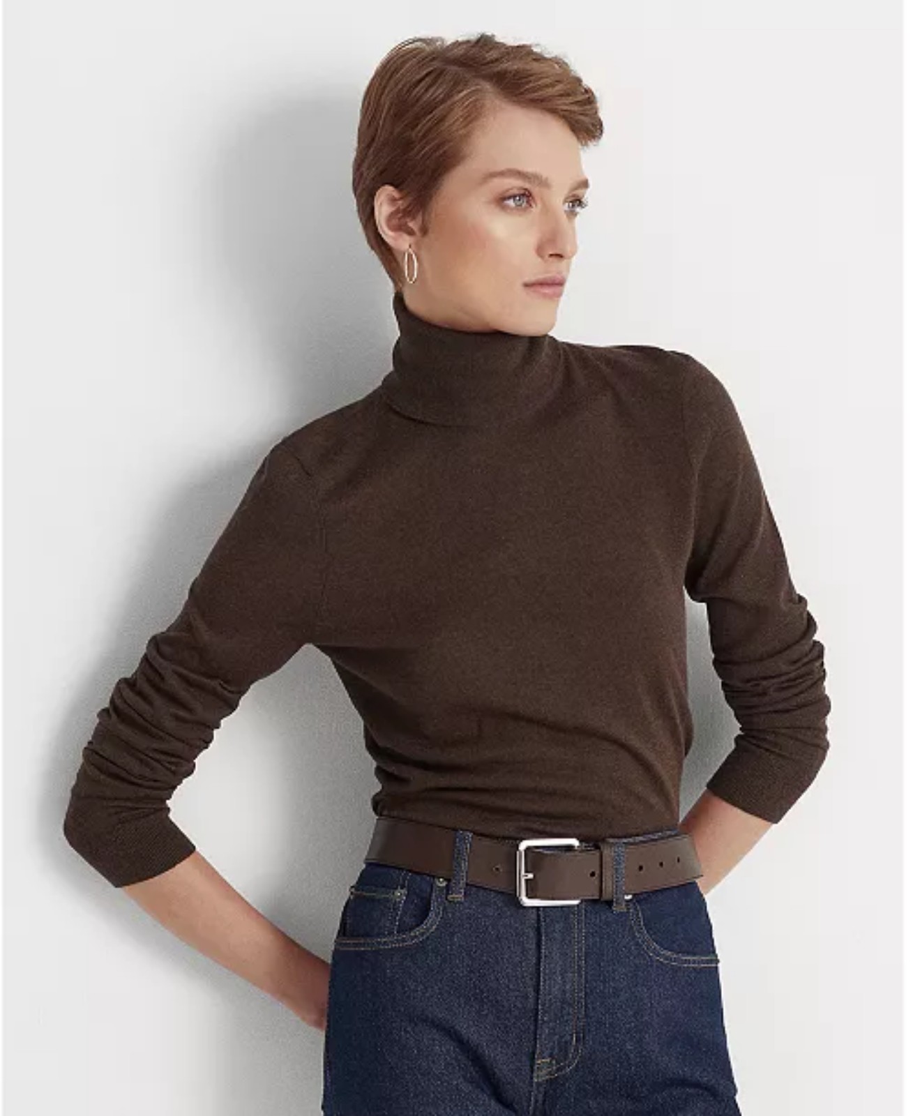 Lauren Ralph Lauren Silk-Blend Turtleneck Size XS petite