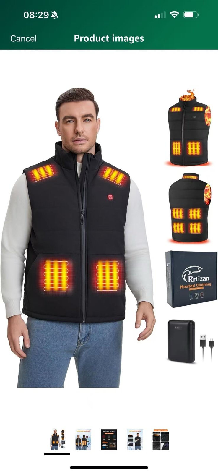 Heated Vest for Men 3XL