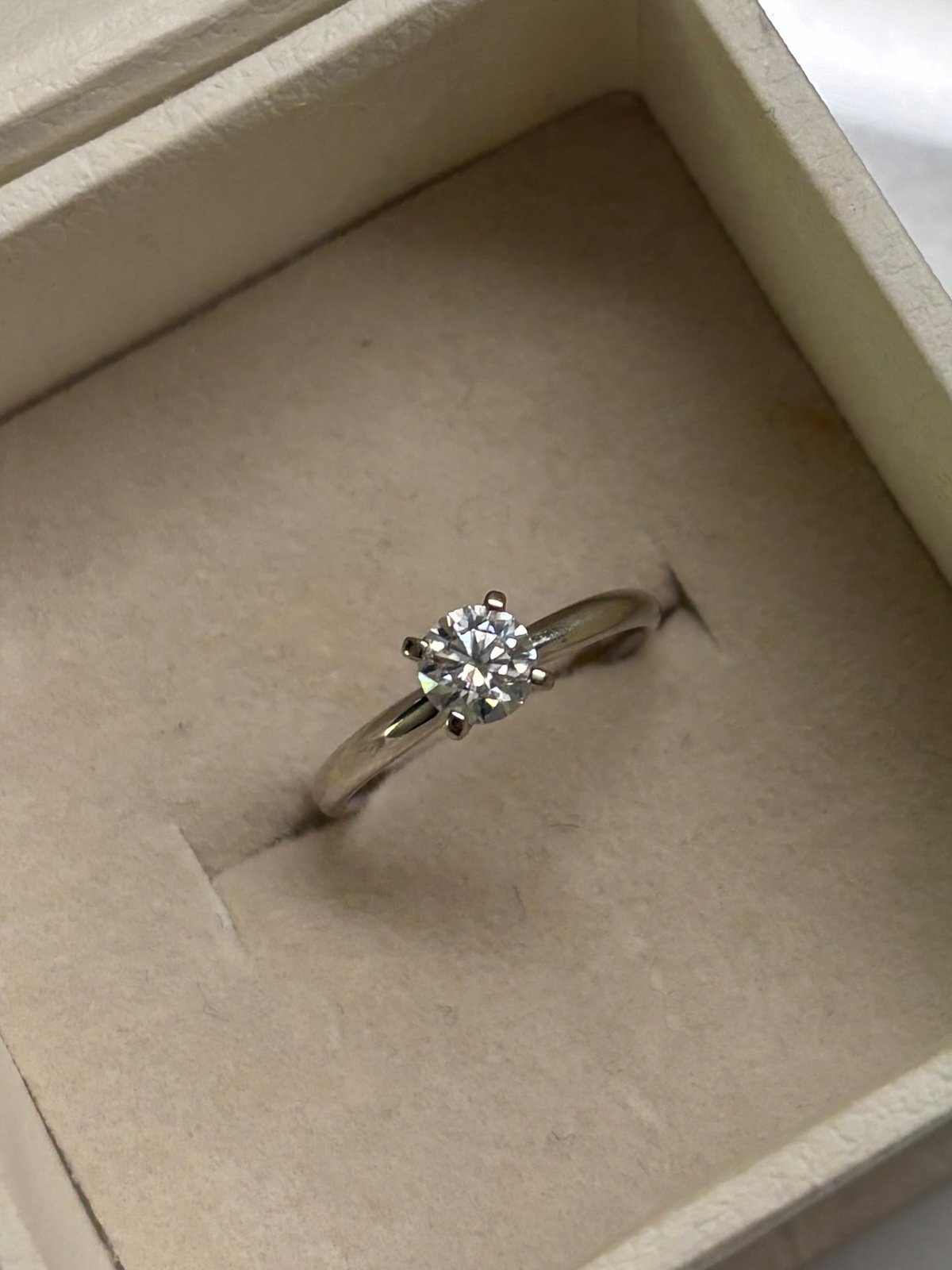 0.5ct Moissanite Engagement Ring, Solid Gold Ring 14k