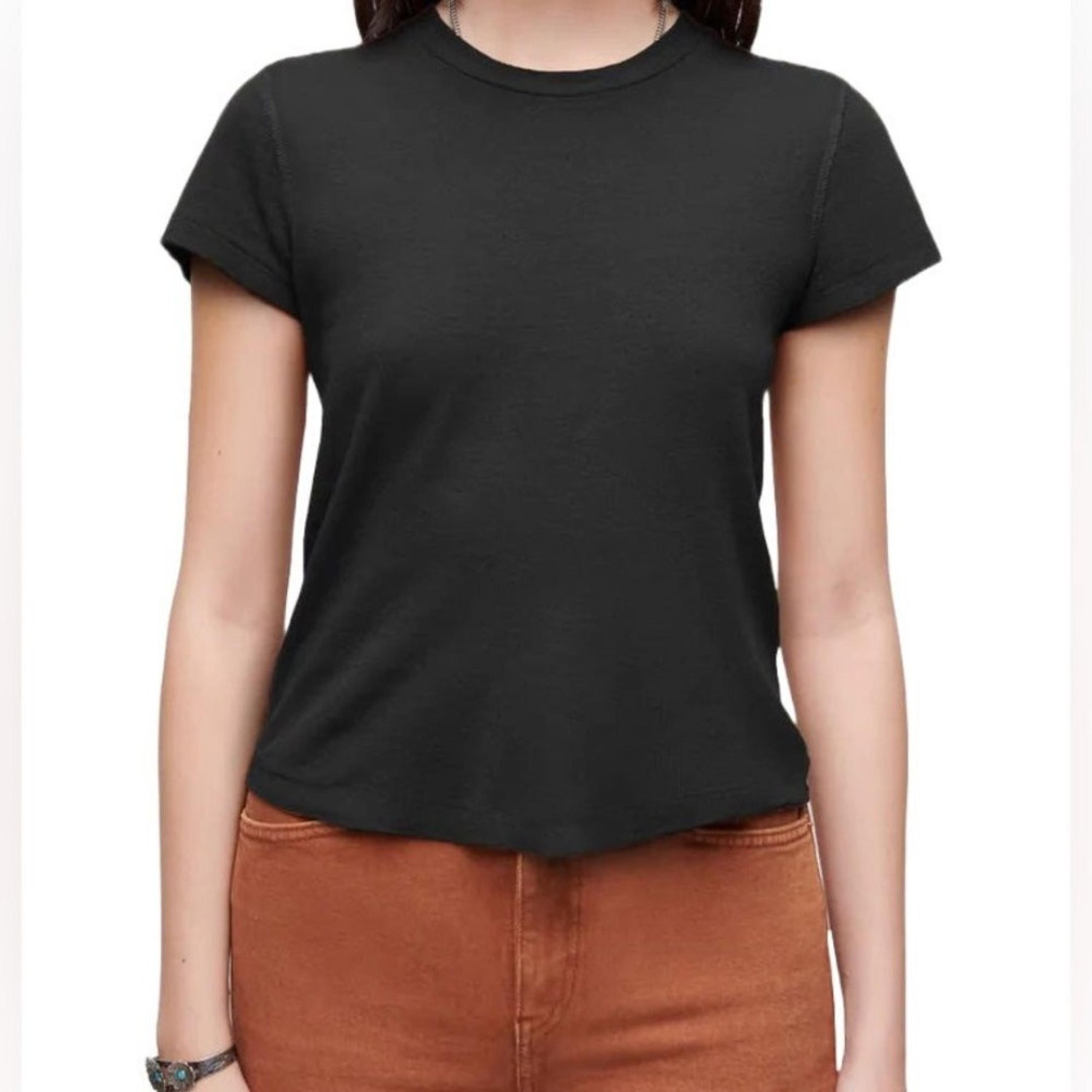 BANANA REPUBLIC Y2K Vintage Black Fitted Baby Tee T-Shirt Womens M Minimalist