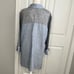Habitat Grey Blue Stripe Colorblock Button Up Tunic Shirt Linen Large Lagenlook