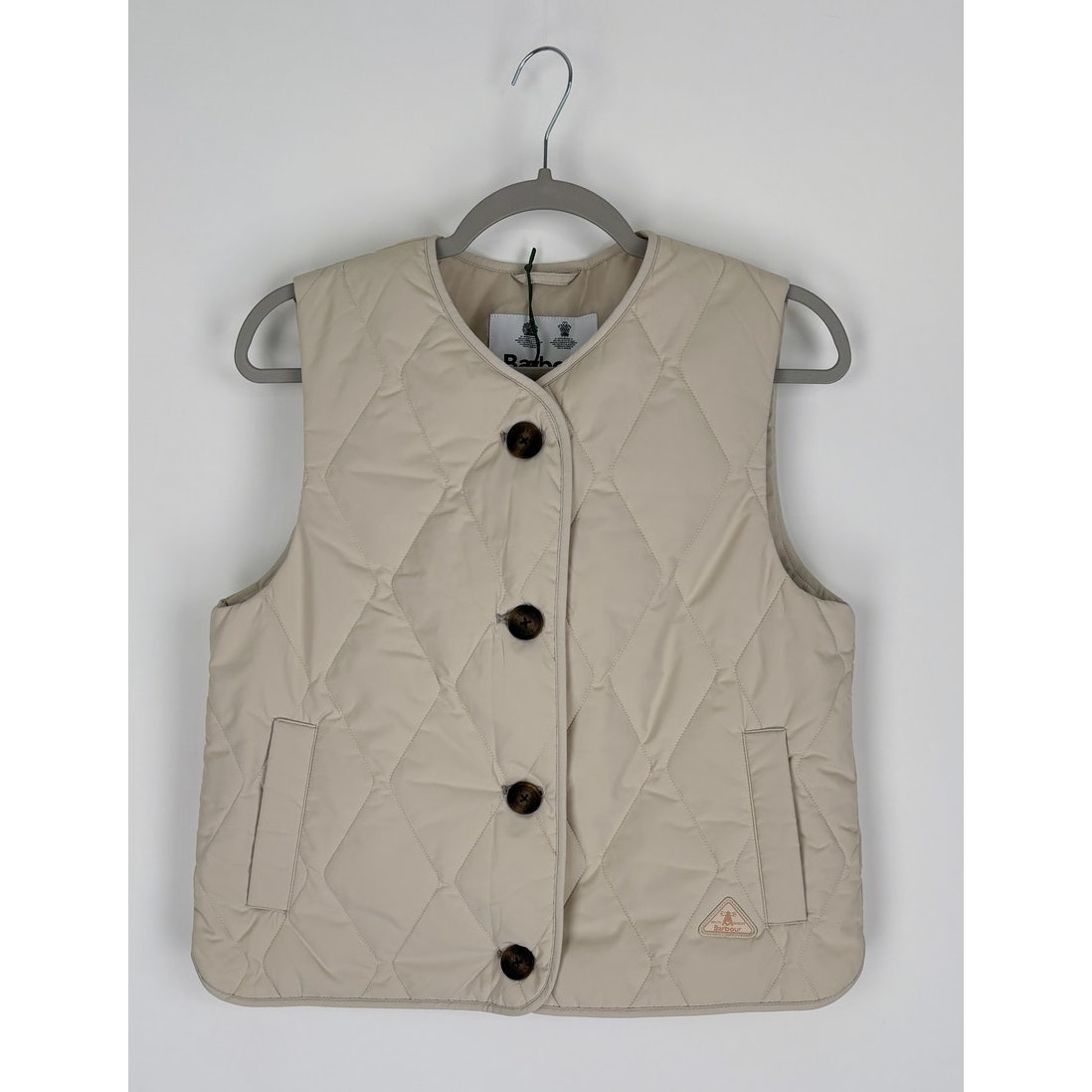 Barbour Quilted French Oak Kelley Gilet Vest Womens Size 6 New Button Up