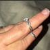 Gold band diamond wedding ring