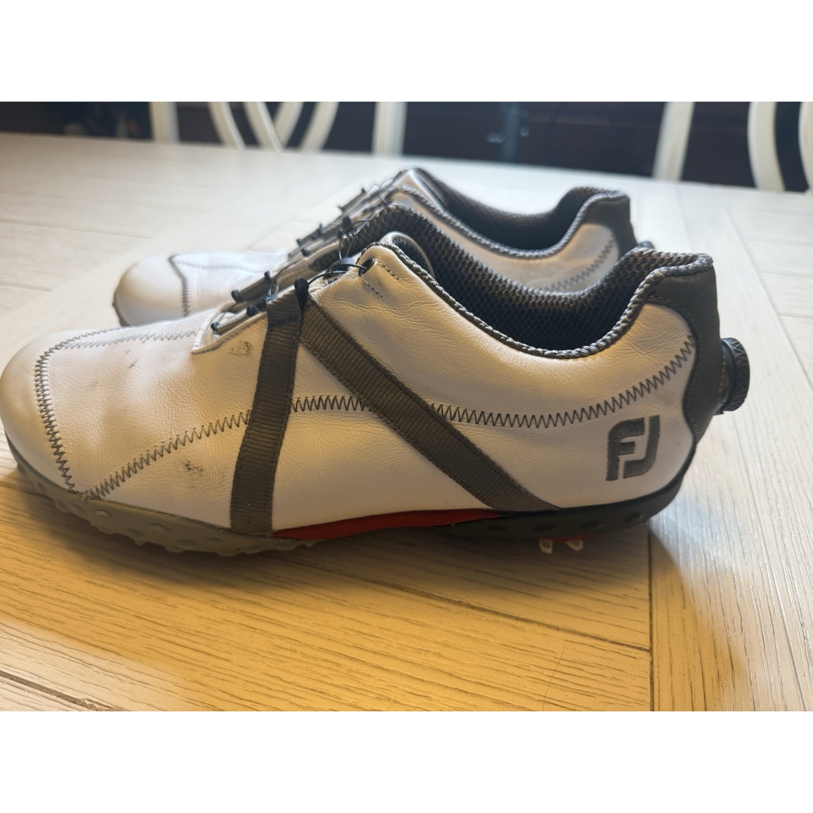 Foot Joy M Project Men's Leather Golf Shoes W/ Low Profile Cleats. Sz 12 W