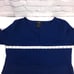Midnight Velvet Pleated Tiered V-neck High Low Above Knee Bell Sleeve Dress S