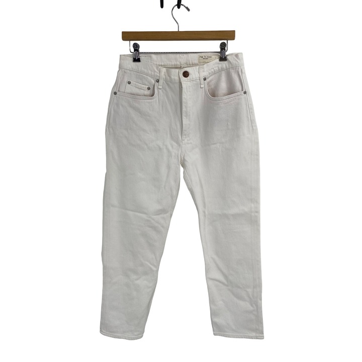 NWT rag & bone High Rise Slim Straight Wren Jeans Optic White 30