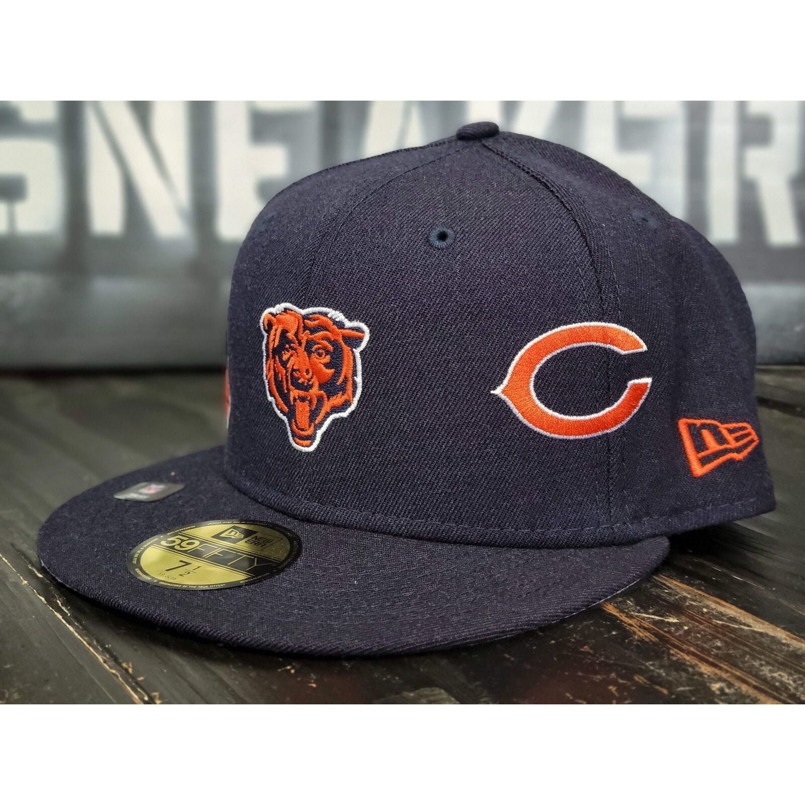 New Era x Just Don 5950 Chicago Bears Navy Blue Retro Fitted Hat Men Size