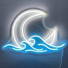 Sunrise Sunset Neon Sign Moon over Sea Neon Light Twilight Wave LED Moonrise