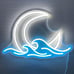 Sunrise Sunset Neon Sign Moon over Sea Neon Light Twilight Wave LED Moonrise