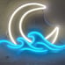 Sunrise Sunset Neon Sign Moon over Sea Neon Light Twilight Wave LED Moonrise
