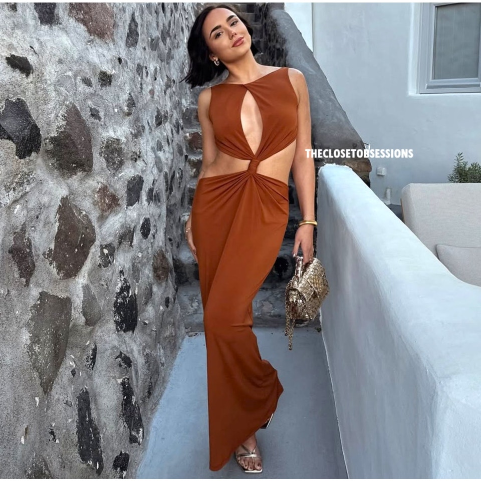 ZARA BLOGGER FAVE!!! Long Dress with Front Knot NWT (M)