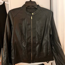 Cole Haan Faux Leather Jacket Size S in Black