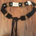 Y2K vintage brown sweet Italian leather belt with fringe and hoops