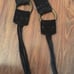 Y2K vintage brown sweet Italian leather belt with fringe and hoops