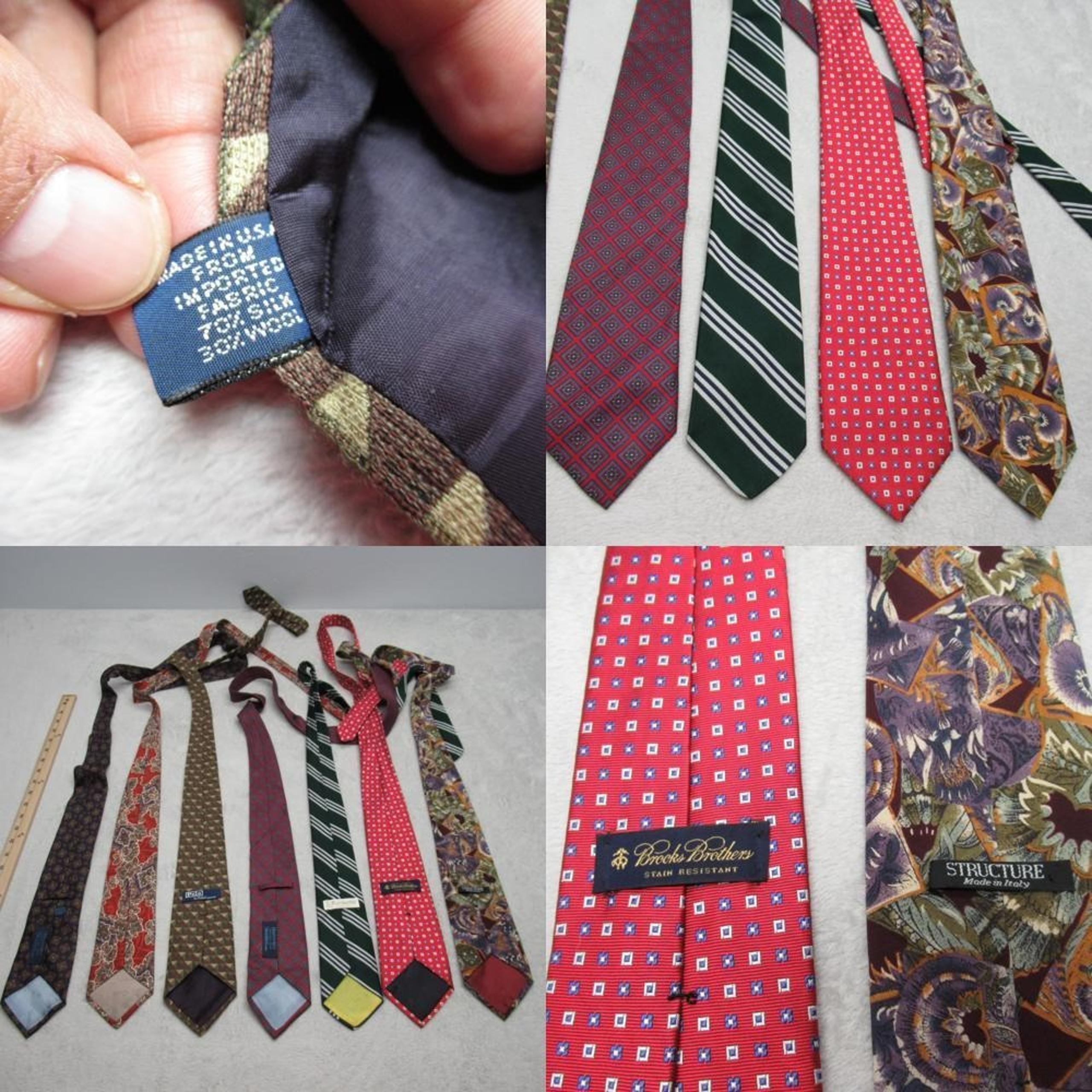 Assorted Designer Dress Ties Mixed Patterns Made In USA/Italy Silk Wool Blend