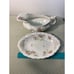 Johnson Brothers England - Antique Gravy Boat Set Floral Gold Accents - Pat.1900