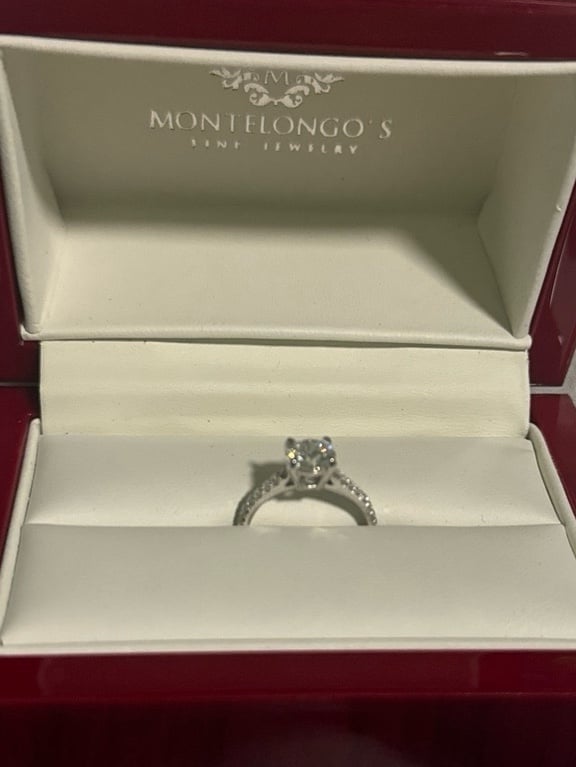 18K white solid gold ring