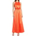 NWT Staud Sydney Satin Halter Open Back Maxi Dress Size M Orange Red Retail 350