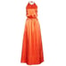 NWT Staud Sydney Satin Halter Open Back Maxi Dress Size M Orange Red Retail 350