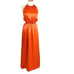 NWT Staud Sydney Satin Halter Open Back Maxi Dress Size M Orange Red Retail 350