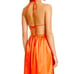 NWT Staud Sydney Satin Halter Open Back Maxi Dress Size M Orange Red Retail 350