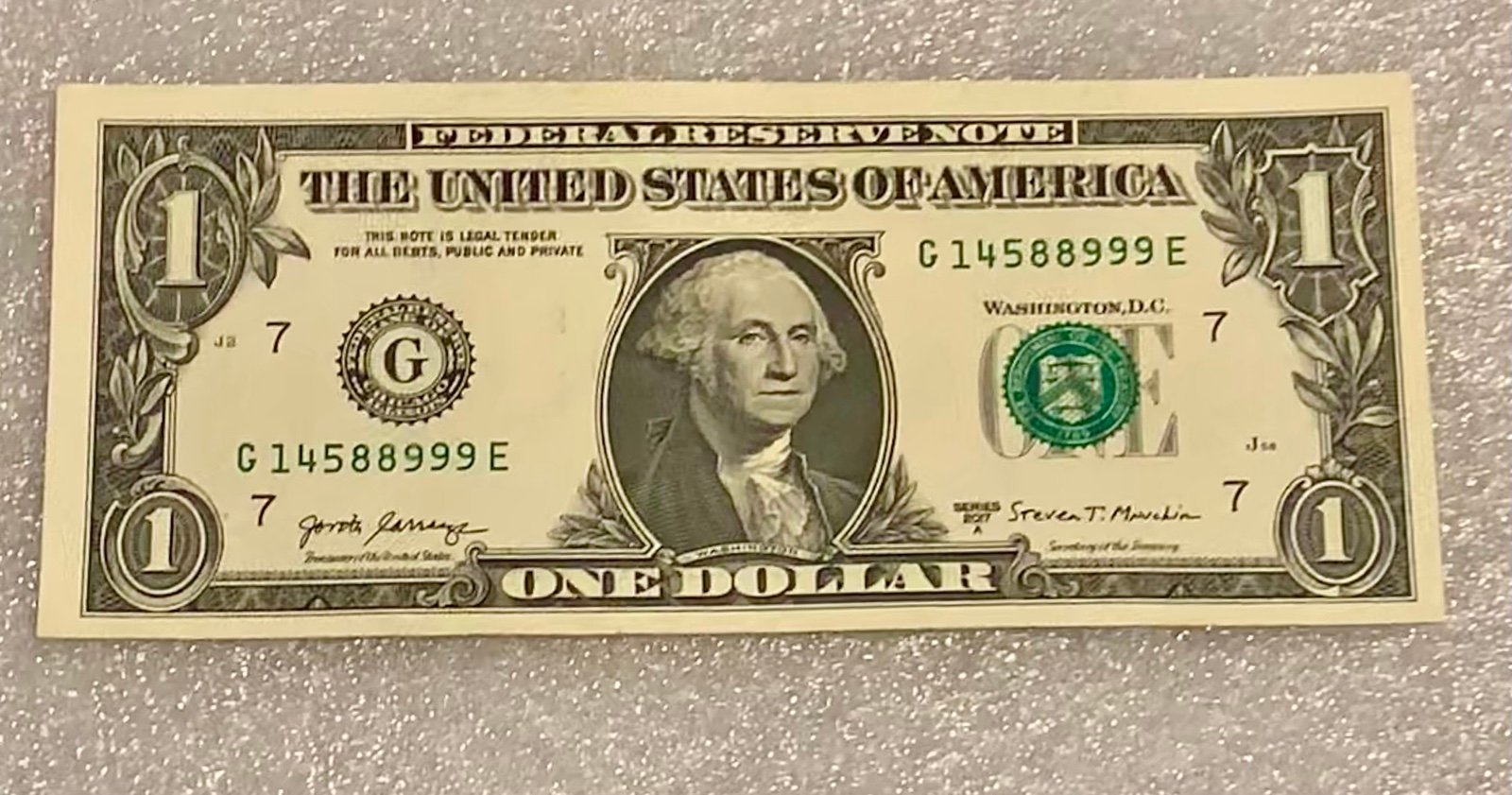 Note 2017 A 1 Misaligned Uncirculated Gem With Full House Fancy Serial Number