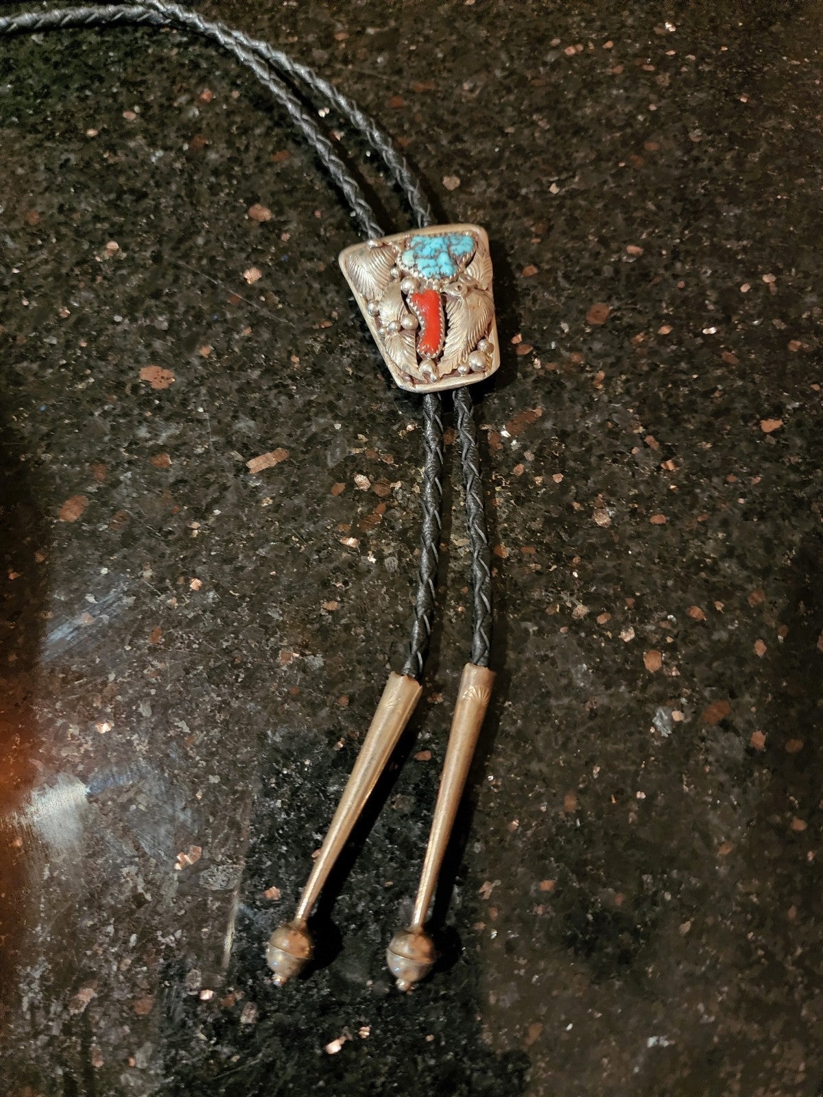 Turquoise and Sterling Silver Bolo Tie