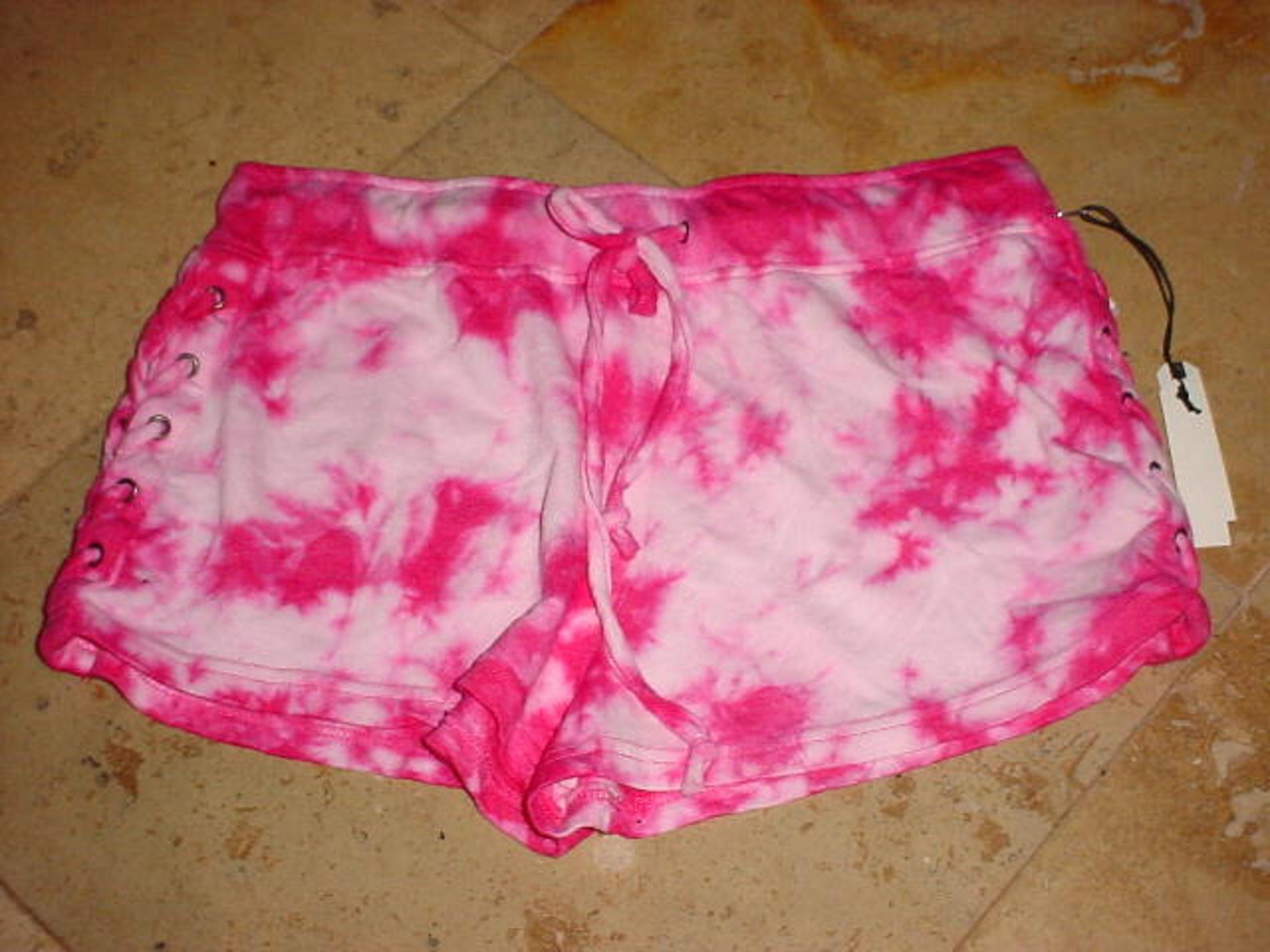 VANILLA STAR JUNIORS SEXY SUMMER BOOTY SHORTS TIE-DYE PINK SZ L