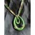 Vintage Rare POLCINI Green Enamel Choker Drop Pendant Necklace Pave Rhinestones