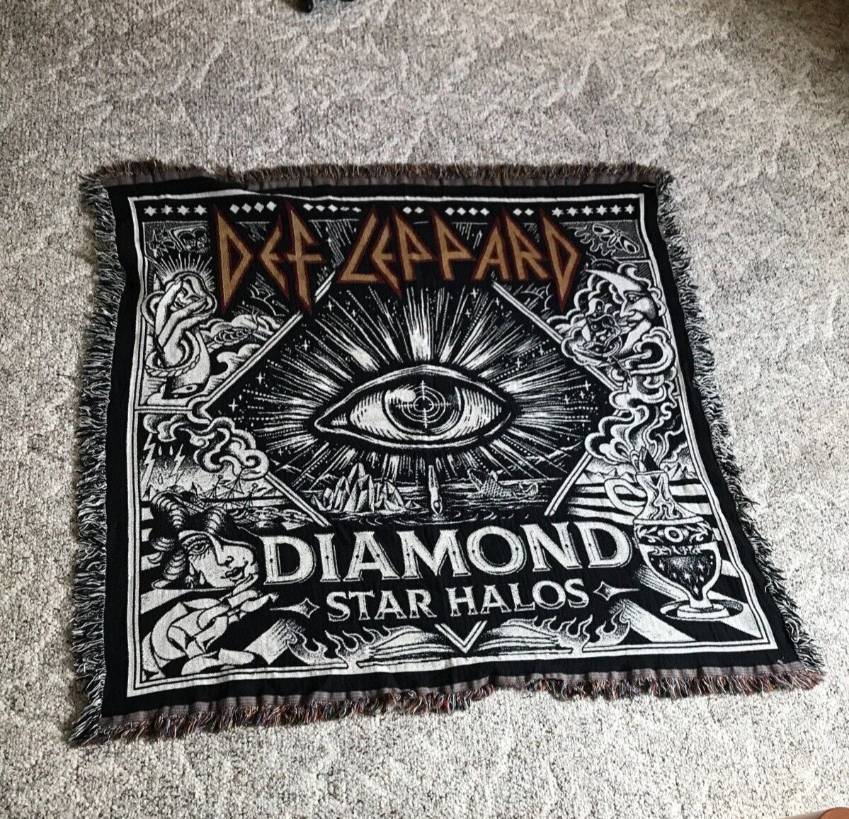 DEF LEPPARD Diamond Star Halos BANNER HUGE 4X4 Ft Fabric Poster Tapestry Flag