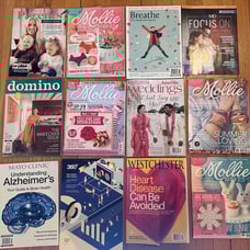 LOT of 12 Mollie Makes craft magazines Breathe Domino Mayo Clinic Focus MD Paren