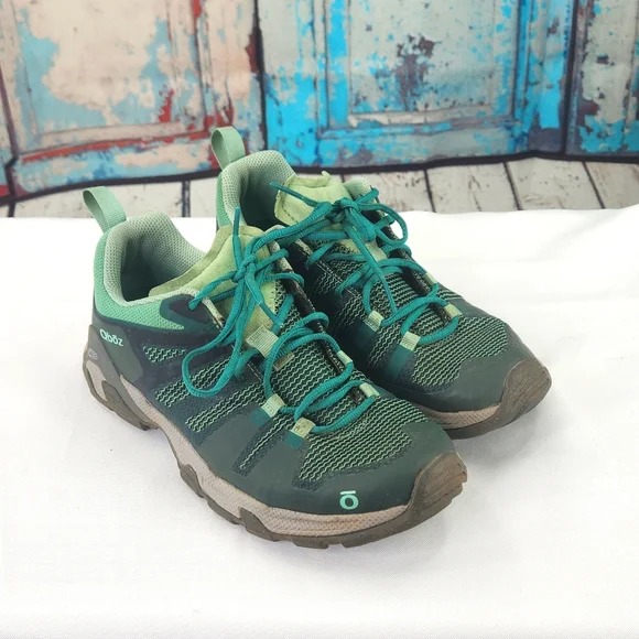 Oboz Arete Low Hiking Shoes in Green Spruce