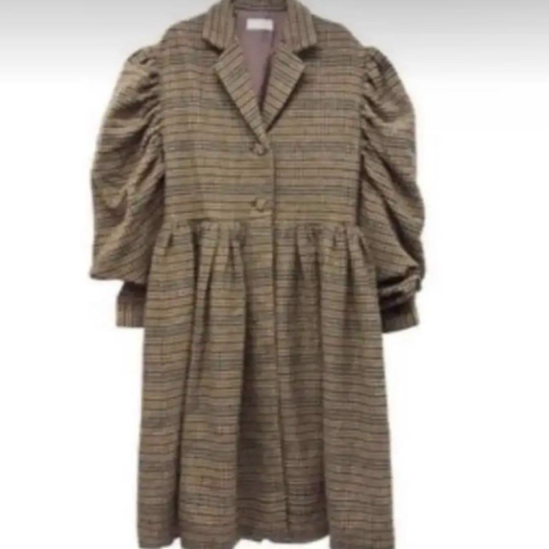 Honey Me Honey Volume Sleeve Tweed Coat