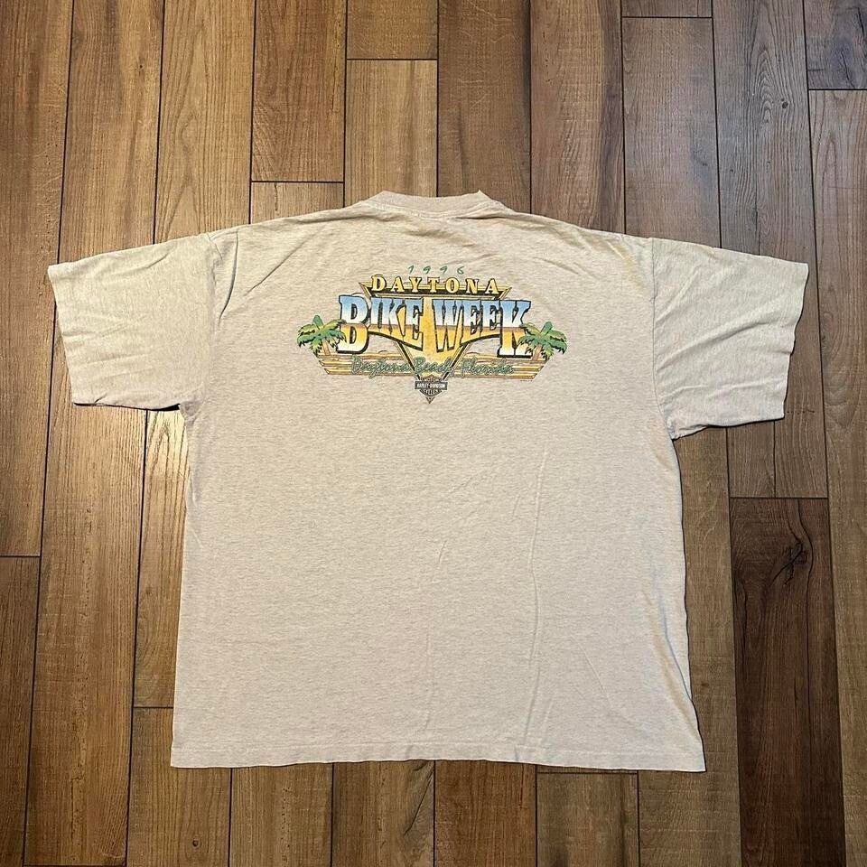 Vintage 1996 Harley Davidson Daytona bike week gray tee size 2XL XXL