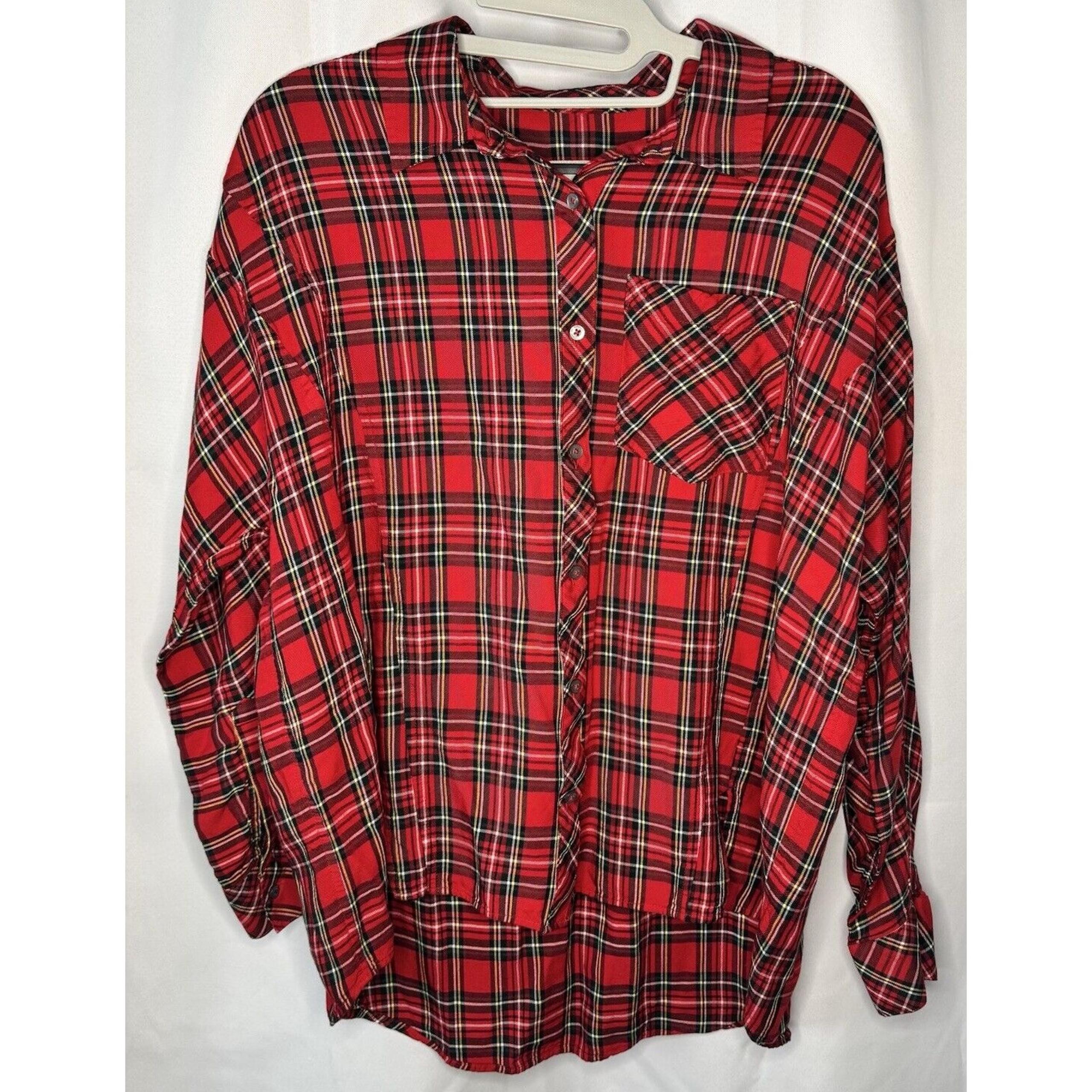 Vineyard Vines Shirt Women's 10 Red Plaid Weekend Button Down Relaxed Christmas